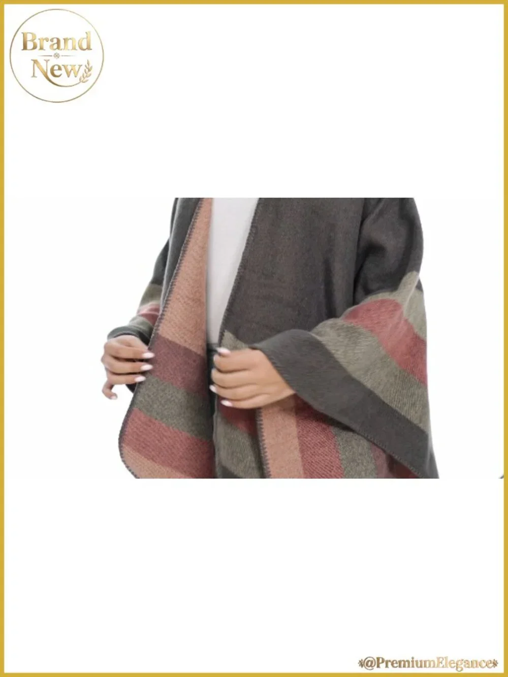 Knitted Cape Open Front Poncho Scarf Wrap Blanket Cardigan Coat